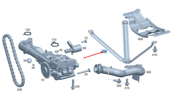 NEW MERCEDES-BENZ C W204 OIL PUMP BRACKET A2741810095 ORIGINAL - Image 4