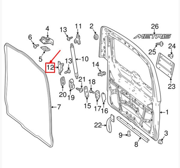 NEW MERCEDES-BENZ VITO W447 REAR LIFT CYLINDER LOWER BRACKET A4477400714 - Image 4