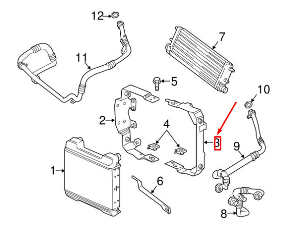 Mercedes-Benz G W463 AMG Oil Cooler Left Mount A4635019184 NEW ORIGINAL - Image 4
