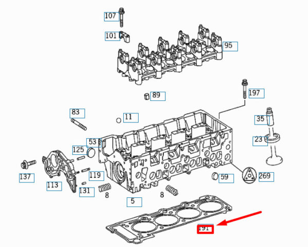 NEW MERCEDES-BENZ C W202 CYLINDER HEAD GASKET A6110161120 ORIGINAL - Image 4