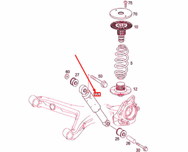 NEW MERCEDES-BENZ VITO W639 REAR SHOCK ABSORBER A6393263000 ORIGINAL - Image 4