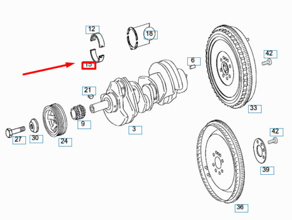 NEW MERCEDES-BENZ ML W164 CRANKSHAFT MAIN BEARING LOWER A642033080254 ORIGINAL - Image 4