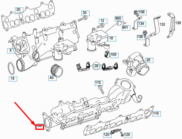 NEW MB ML W164 CHARGE AIR DISTRIBUTION LINE LEFT AIR LINE A6420902737 ORIGINAL - Image 4