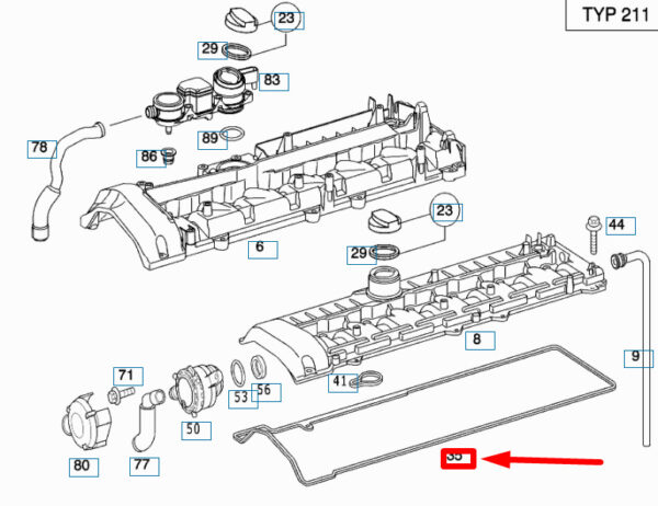 Mercedes-Benz E Estate S211 Valve Cover Gasket A6480160021 NEW ORIGINAL - Image 4