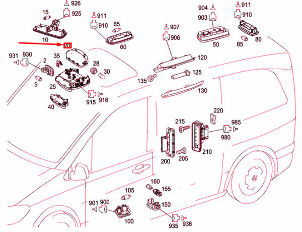 NEW MERCEDES-BENZ VITO W639 FRONT UPPER RACK STORAGE A90669505697J69 ORIGINAL - Image 4